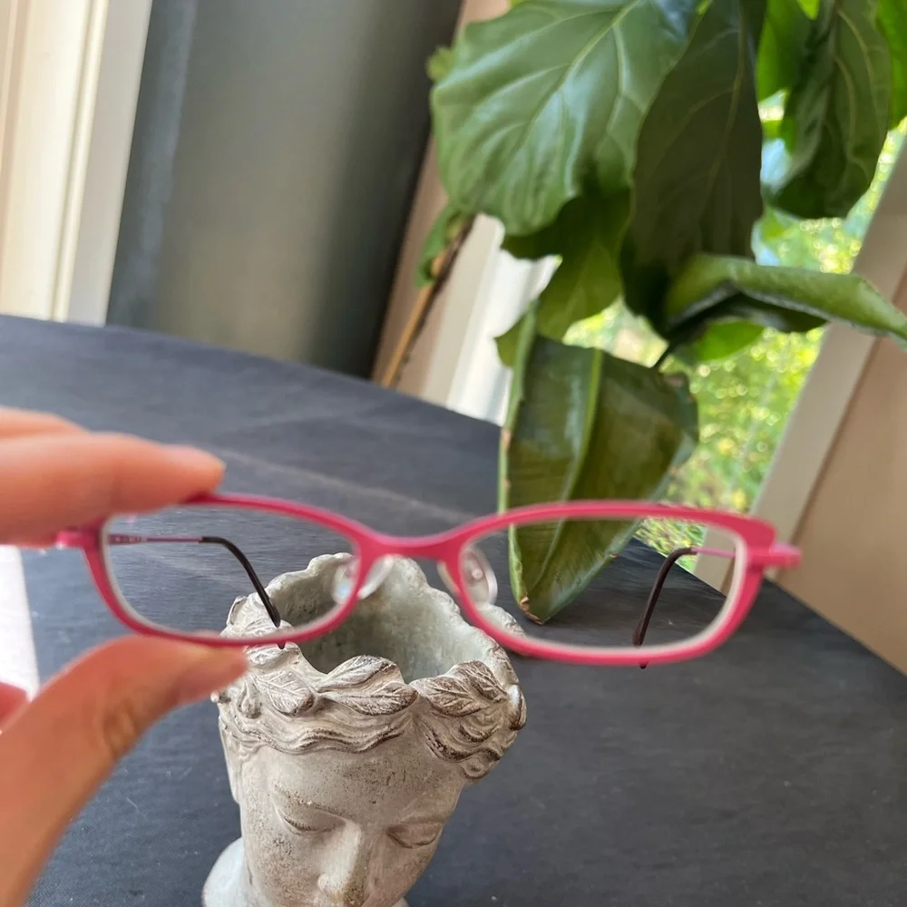 Bevel Eyeglasses Debbie Pink Berry Frame Case Japan 46-17 Titanium Vintage Y2K